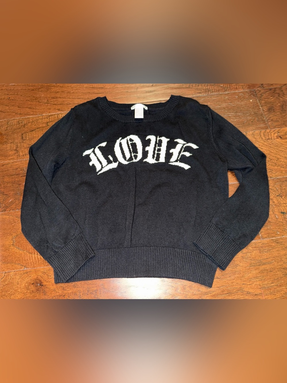 NWOT Forever 21 Black Crop Love Sweater size S